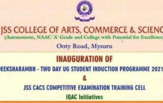 JSS Program: Inauguration of 'Deeksharambh'- Two-day student induction program 2021-22
