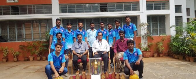 the JSS College of Arts, Commerce and Science, Ooty Road, Mysuru - First place in Inter-College Throwball Tournament