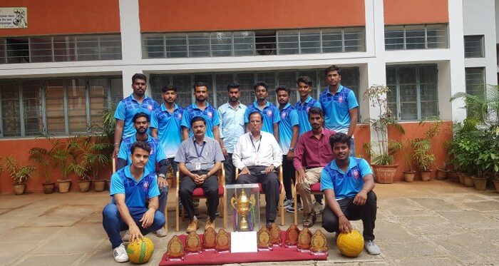 the JSS College of Arts, Commerce and Science, Ooty Road, Mysuru - First place in Inter-College Throwball Tournament