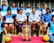 Students of the JSS College of Arts, Commerce and Science, Ooty Road, Mysuru, secured second place in the University of Mysore 2021-22 Mysuru City Inter-College Women's Throwball Tournament, held at the JSS First Grade College, Mysuru. Prof. B.V. Sambashivaiah, CEO of the College, Principal Prof. M.P. Vijendra Kumar, Physical Education Director Sri M. Kartik, teaching and non-teaching staff and students have congratulated the team.