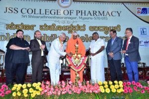His Excellency Sri Arif Mohammed Khan, Hon'ble Governor of Kerala inaugurated the Golden Jubilee Celebration of JSS College of Pharmacy, Mysuru on 17th February 2023 in the divine presence of His Holiness Jagadguru Sri Shivarathri Deshikendra Mahaswamiji.