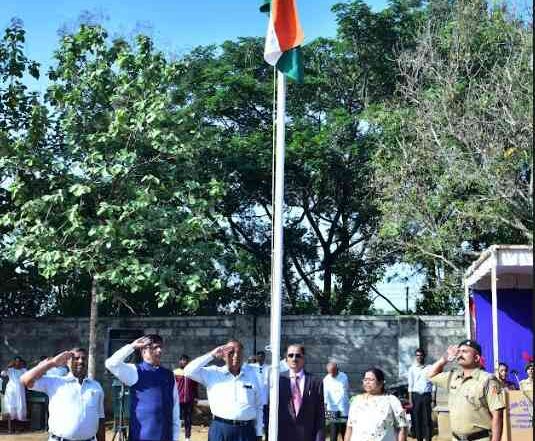 77th Independence Day celebration held at JSS College of Arts, Commerce and Science on Ooty Road, Mysuru