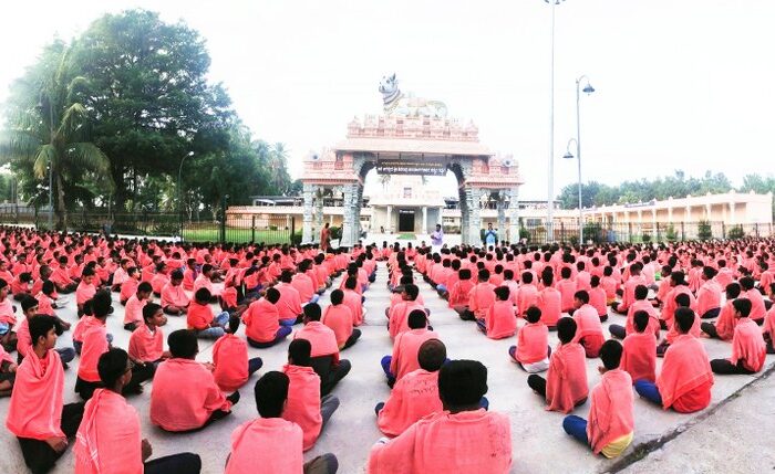 108 Srirama Nama Japa by JSS Residential School students on occasion of Adhika Shraavana Maasa