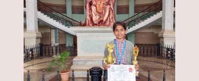 Vaishnavi wins gold medal in State-level Karate Competition